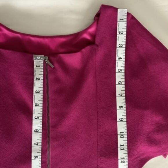 Trina Turk Dress Size 2 Loganberry Bryce Boat Neck Flutter Sleeve Mini - Picture 11 of 12